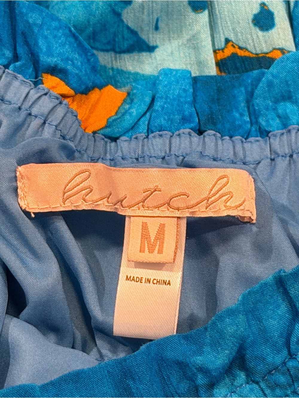 Hutch Anthropologie Size Medium Blue Floral Flynn Maxi Dress Resort Vacation - Picture 3 of 6